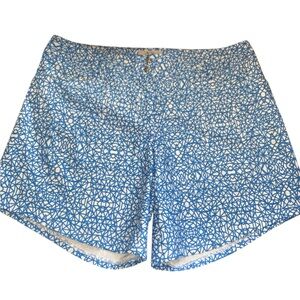 Adidas Blue and White Athletic breathable Shorts with Geometric Pattern 10